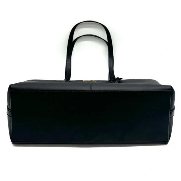 Michael Kors Medium Jet Set Travel Zip Tote Bag & Trifold Wallet Black/Gold